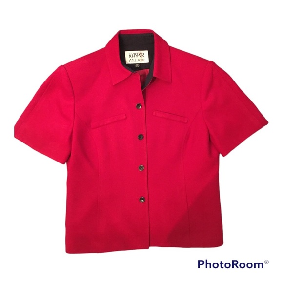 Kasper ASL Petite Vintage Red and Navy Suit in Size 2P. - Picture 5 of 9